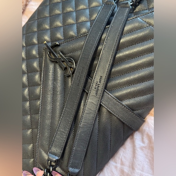 SAINT LAURENT YSL BLACK LARGE ENVELOPE FLAP SHOULDER BAG. - Picture 5 of 9